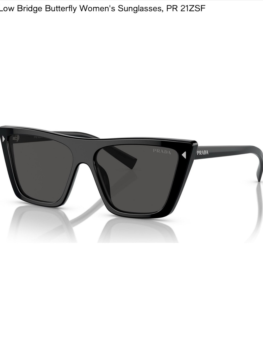 Prada Glossy Black Butterfly-Edge Sunglasses